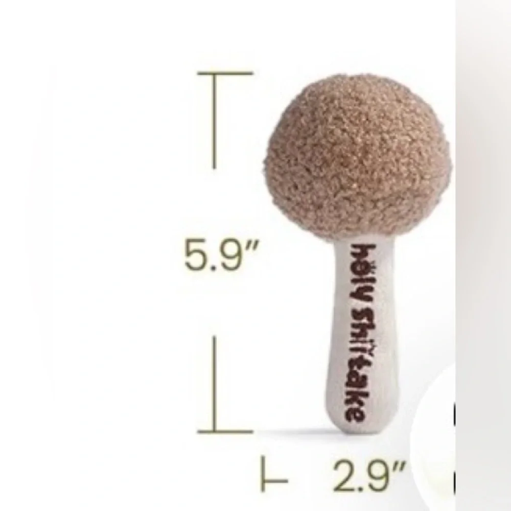Mushroom Catnip Cat Toys, Catnip & Silvervine Chew Toy, Shiitake Mushroom 🍄‍🟫